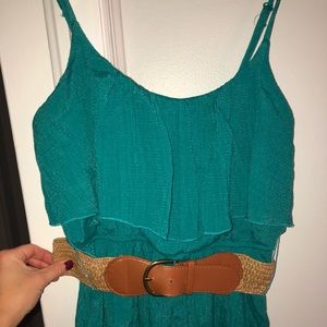 Green High-Low Dress